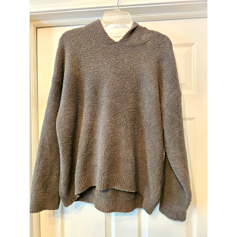 Barefoot Dreams EcoChic Womens olive cozy Pullover Hoodie L Long Sleeve
